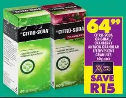 Shoprite Citro-soda original/ cranberry antacid granular effervescent granules offer
