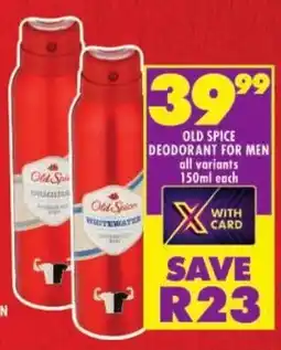 Shoprite Old spice deodorant for men offer