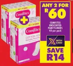 Shoprite Comfitex unscented pantyliners offer