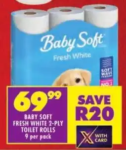 Shoprite Baby soft fresh white 2-ply toilet rolls offer