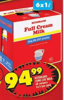 Shoprite Ritebrand long life milk offer