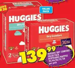 Shoprite Huggies Dry Comfort Value Pack Disposable Nappies offer