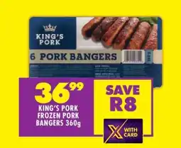 Shoprite KING’S PORK FROZEN PORK BANGERS 360g offer