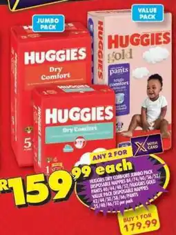 Shoprite Huggies Dry Comfort Jumbo Pack offer