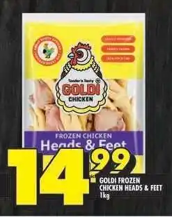 Shoprite GOLDI FROZEN CHICKEN HEADS & FEET 1kg offer
