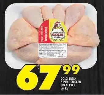 Shoprite GOLDI FRESH 8-PIECE CHICKEN BRAAI PACK offer