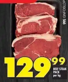 Shoprite Beef Steak Pack offer