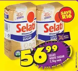 Shoprite Selati White Sugar-2.5kg Each offer