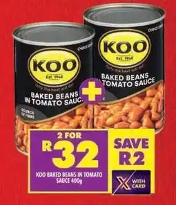 Shoprite Koo Baked Beans in Tomato Sauce 400g offer