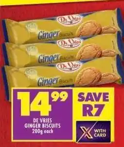 Shoprite De Vries Ginger Biscuits offer