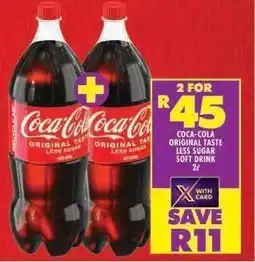 Shoprite Coca-Cola Original Taste Less Sugar Soft Drink 2L offer