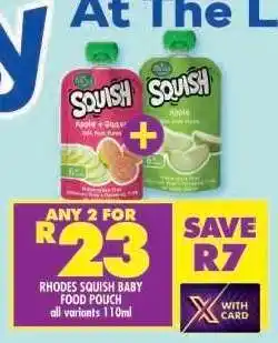 Shoprite Rhodes Squish Baby Food Pouch offer