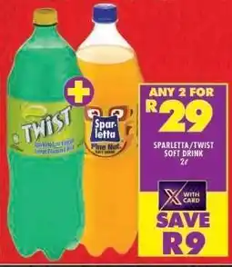 Shoprite Sparletta/Twist Soft Drink 2L offer