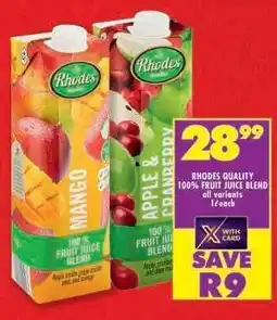 Shoprite RHODES QUALITY 100% FRUIT JUICE BLEND offer