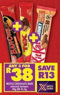 Shoprite NESTLE CHOCOLATE BARS offer