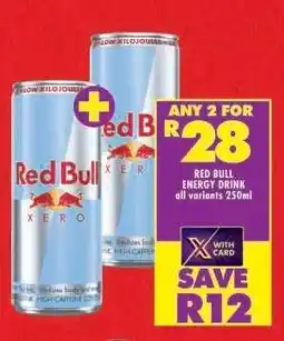 Shoprite RED BULL ENERGY DRINK all variants 250ml offer