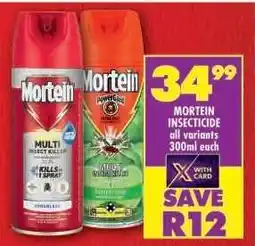 Shoprite Mortein Insecticide all variants 300ml each offer