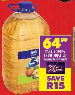 Shoprite TAKE 5 100% FRUIT JUICE offer