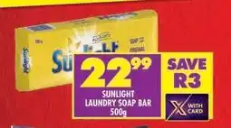 Shoprite Sunlight Laundry Soap Bar-500g offer