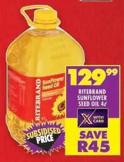 Shoprite Ritebrand Sunflower Seed Oil 4ℓ offer