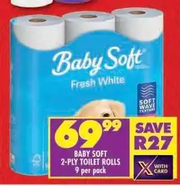 Shoprite Baby Soft 2-Ply Toilet Rolls 9 per pack offer