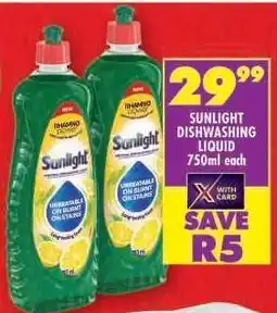 Shoprite SUNLIGHT DISHWASHING LIQUID 750ml each offer