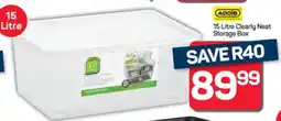 Pick n Pay Hypermarket ADDIS 15 Litre Clearly Neat Storage Box offer