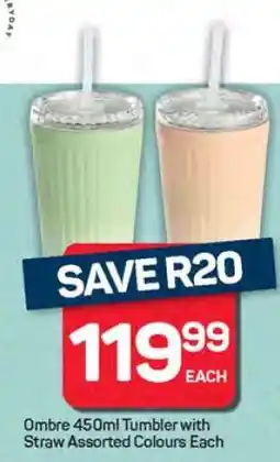 Pick n Pay Hypermarket Ombre 450ml Tumbler with Straw offer