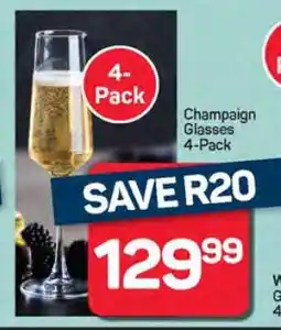 Pick n Pay Hypermarket Champaign Glasses 4-Pack offer