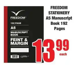 Boxer FREEDOM STATIONERY A5 Manuscript Book 192 Pages offer