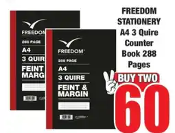 Boxer FREEDOM STATIONERY A4 3 Quire Counter Book 288 Pages offer
