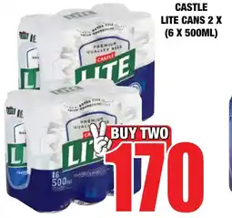 Boxer Liquors Castle lite cans offer