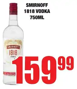 Boxer Liquors Smirnoff 1818 vodka offer