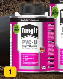Builders Warehouse Tangit PVC-U Rigid PVC Cement Tin with Brush offer