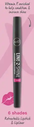 Clicks Sorbet Line2-Shine Retractable Lipstick & Lipliner offer