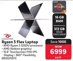 Makro Packard Bell Ryzen 3 Flex Laptop offer