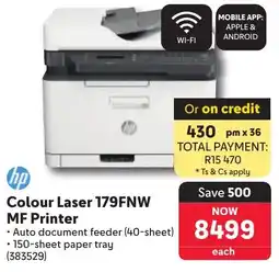 Makro Hp Colour Laser 179FNW MF Printer offer