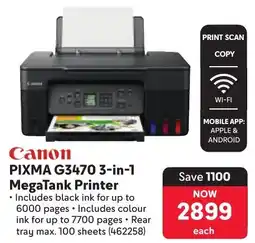 Makro Canon PIXMA G3470 3-in-1 MegaTank Printer offer