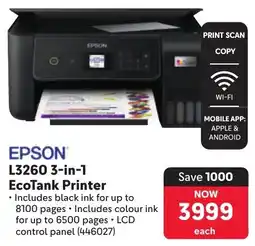 Makro Epson L3260 3-in-1 EcoTank Printer offer
