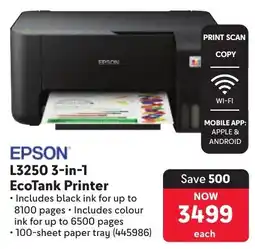 Makro Epson L3250 3-in-1 EcoTank Printer offer