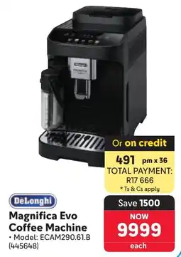 Makro DeLonghi Magnifica Evo Coffee Machine offer