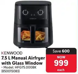 Makro Kenwood Manual Airfryer with Glass Window offer