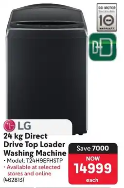 Makro LG Direct Drive Top Loader Washing Machine offer