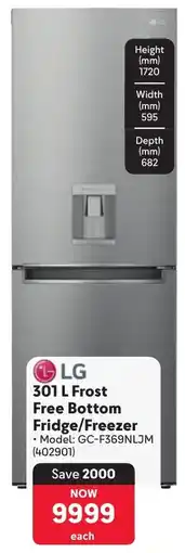 Makro LG Frost Free Bottom Fridge/ Freezer offer