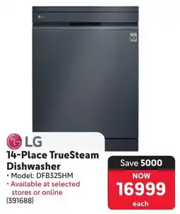 Makro LG 14-Place TrueSteam Dishwasher offer