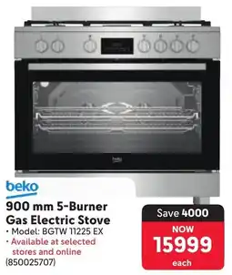 Makro Beko 5-Burner Gas Electric Stove offer