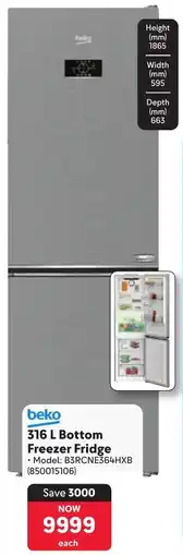 Makro Beko Bottom Freezer Fridge offer