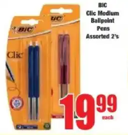 Boxer BIC Clic Medium Ballpoint Pens Assorted offer