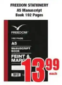 Boxer Freedom Stationery A5 Manuscript Book 192 Pages offer