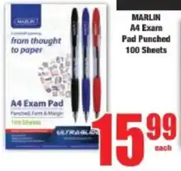 Boxer MARLIN A4 Exam Pad Punched 100 Sheets offer